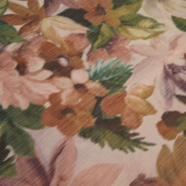 Tafta sukienkowa malowane kwiaty szer. 150 cm