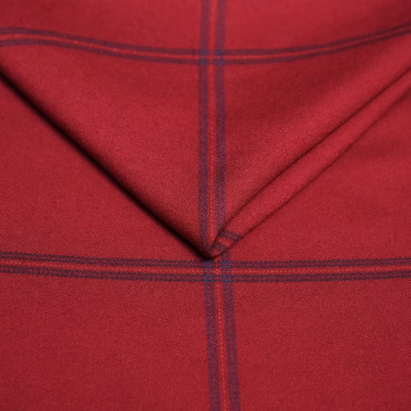 Wiskoza kratka bordo inny szer. 140 cm