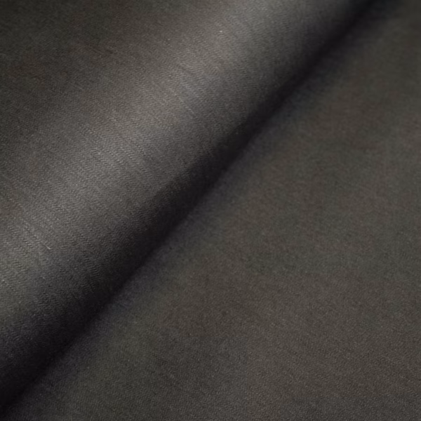 Włoska tkanina len czarna szer. 150 cm
